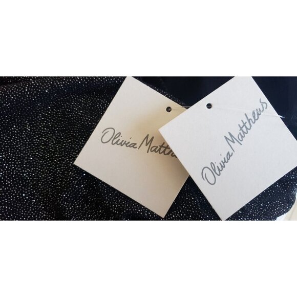 NWT OLIVIA MATTHEWS LONG  SIDE SLIT GLITTER CHARCOAL DRESS GOWN SZ L - Picture 6 of 6